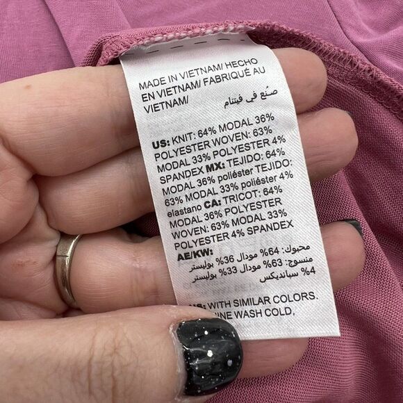 Chicos Pink Knit Short Sleeve Top Modal Size Medium - Picture 3 of 3